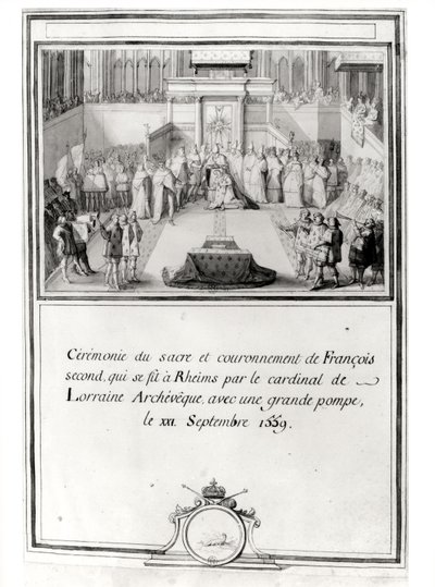 Coronation of Francis II, 21st September 1559 in Reims by the archbishop Cardinal de Lorraine by French School